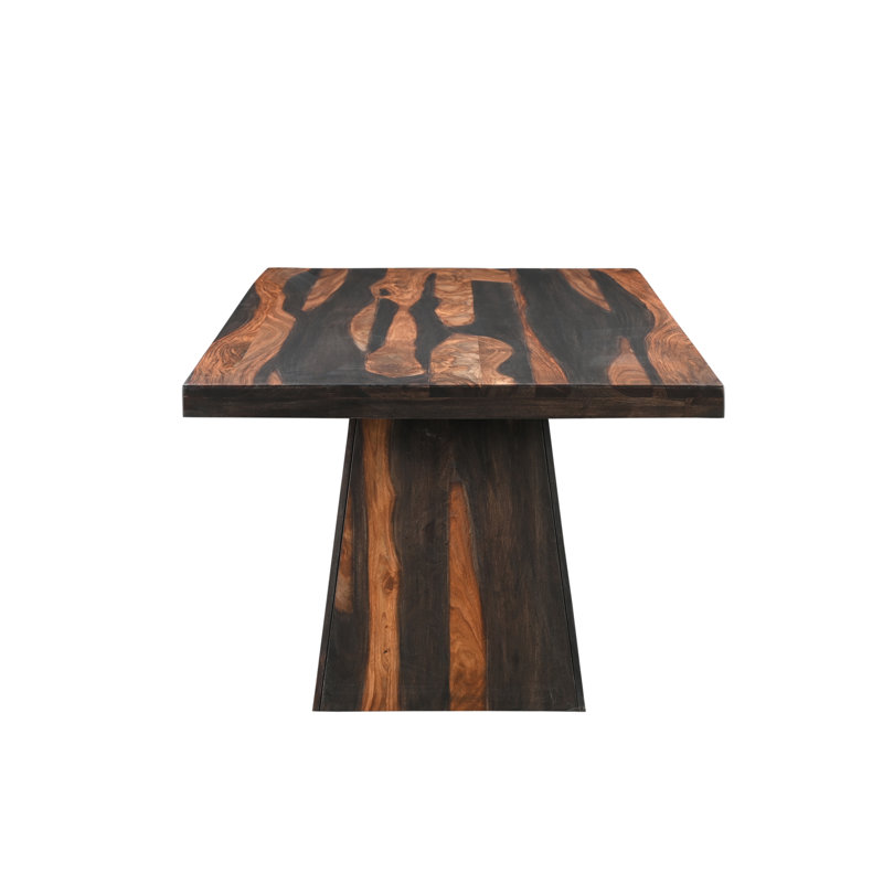 Haleh 6 - Person Solid Wood Top Pedestal Dining Set, Walnut