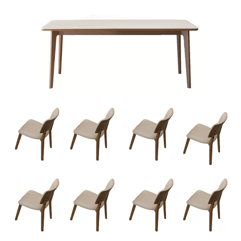 Ensemble de chaises de table en bois de frêne élégant