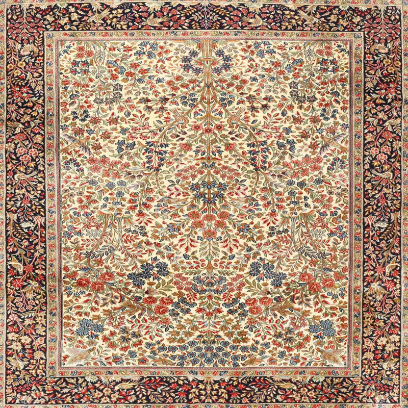 Floral Indoor Rug, Round 6'