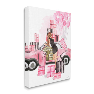 «Pink Fashionista Glam Car Stylish Gift Boxes» par Ziwei Li - impression d'art graphique