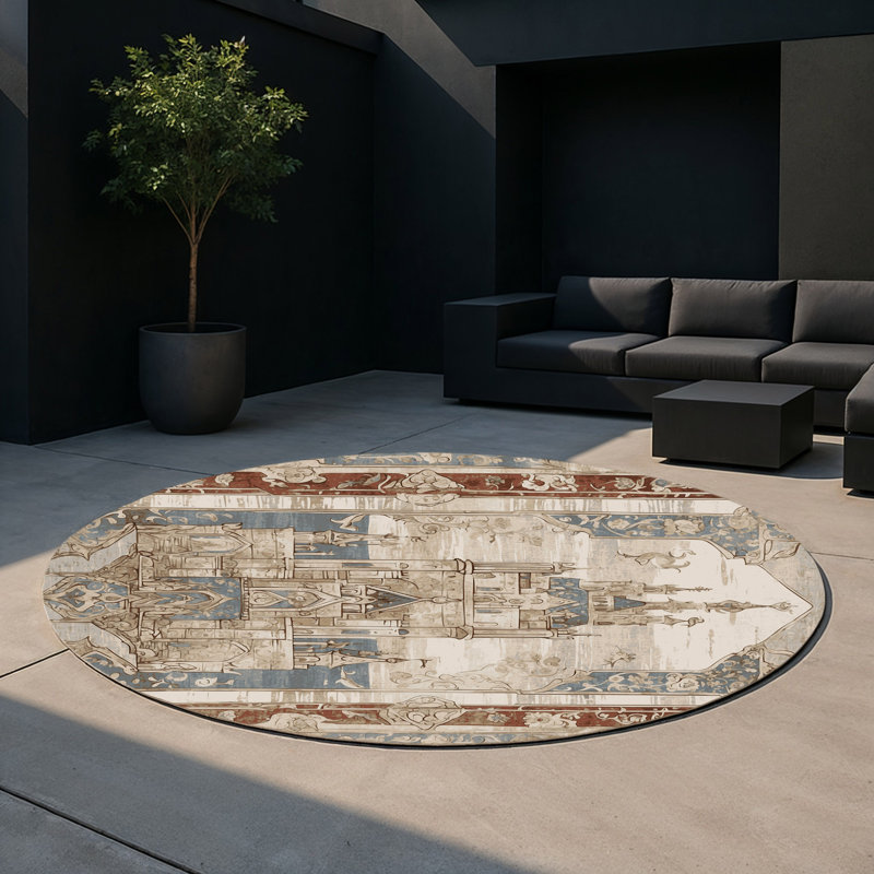 Oceanview Keep Indoor And Outdoor Area Rug, Round 5'