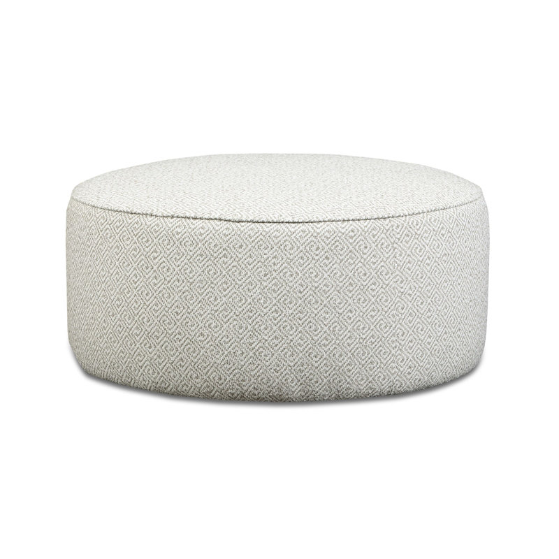 Cheerio Connie Tan Cocktail Ottoman, Zeta Clay Revolution Performance Fabrics