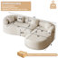 Canapé modulaire incurvé en forme de L avec chaise longue Boneless, aucun assemblage requis-1601415738-1601415736