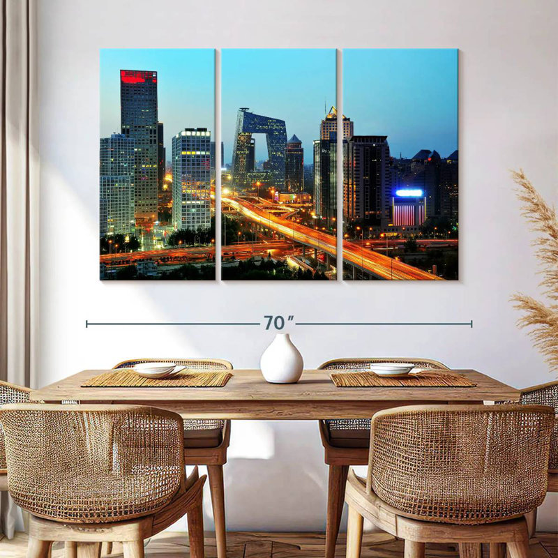 Sireci Downtown Beijing At Night, 36" H x 57" W