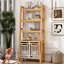 Bibliothèque échelle moderne avec cage cachée pour chien - 3 tablettes ouvertes et armoire à 2 portes pour la décoration intérieure, le rangement et les animaux de compagnie