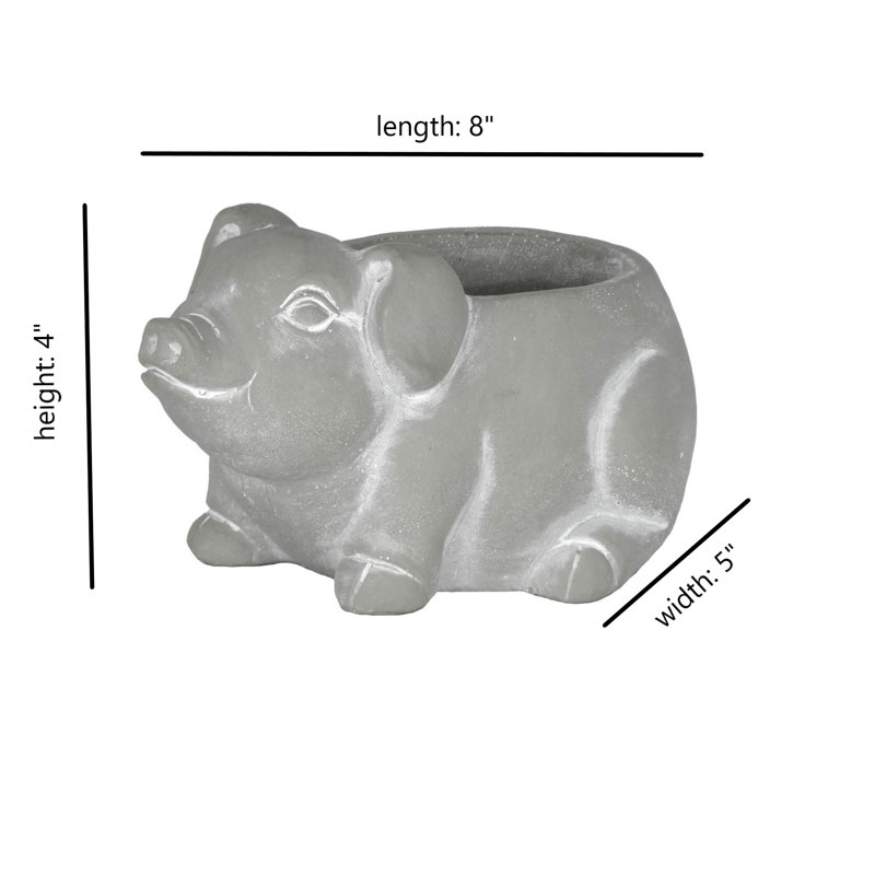 Baebel Statue Planter, Gray, 4" H x 5" W x 8" D