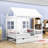 Gundi Full Wood House Bed With Twin Trundle-1183429539