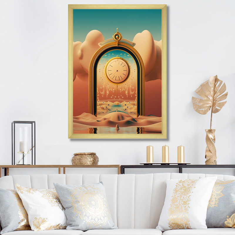 " Timelessness Future Geometry Architecture I ", Gold Single Picture Framed, 32" H x 24" W x 1" D