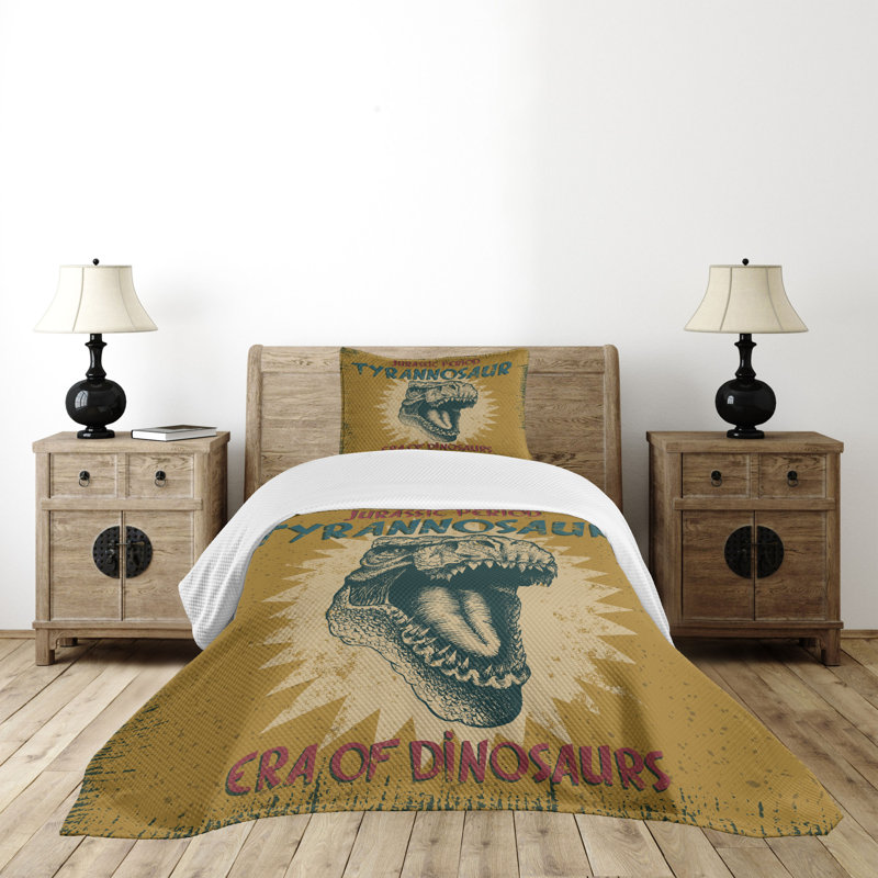 Pale Coffee Twin Polyester Grunge Style Bedspread Set