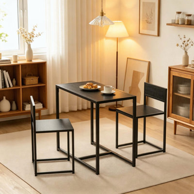 Ensemble 3 pièces de table de salle à manger et de tabourets modernes