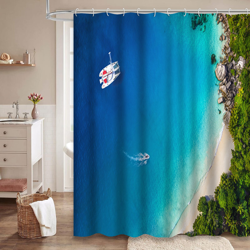 Rideau de douche Amazing Yacht Beach, L 72 po x l 78 po