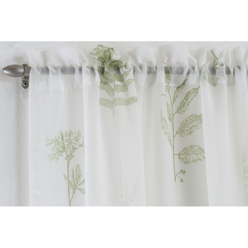 Tony Semi Sheer Curtain Single Panel, 145 W x 229 D cm, Green