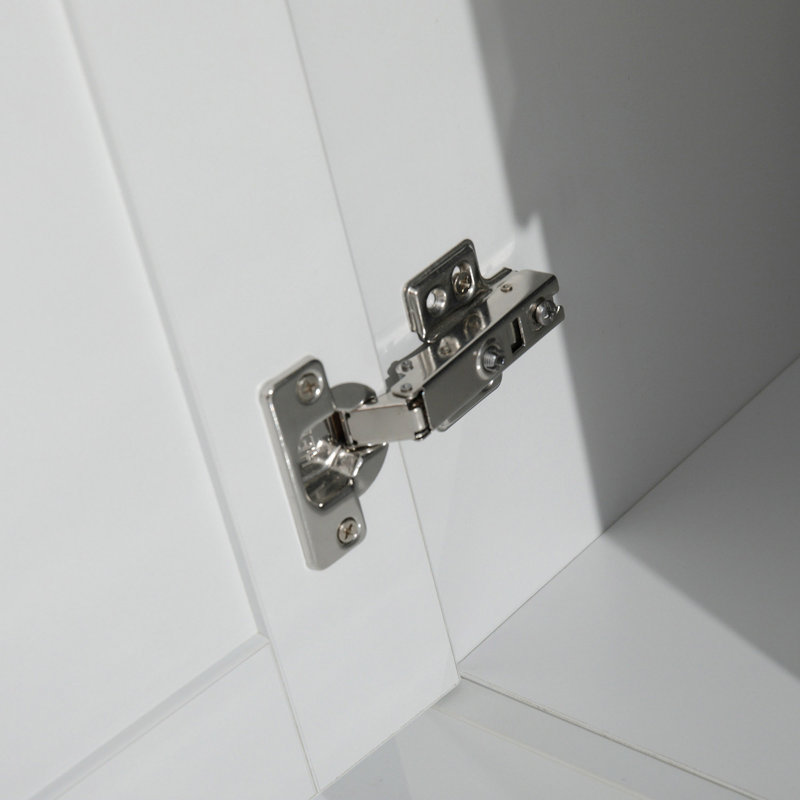 Armoire de salle de bain 24 po sans peinture blanche avec combiné en acier inoxydable (mise à jour)