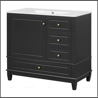 36Inch Bathroom Vanity With Solid Wood Base