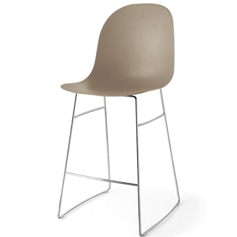 Academy Counter Stool with Chromed Frame, Counter Stool (25.59" Seat Height), Matt Taupe