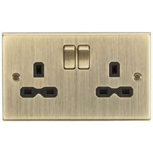 Square Edge 2G Wall Mounted Switched Socket