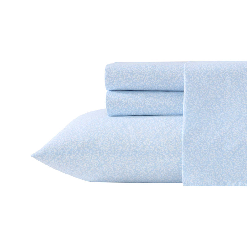 Ensemble de draps en percale de coton Percale Novelty Laura Ashley, Ensemble de draps pour lit simple TG avec 1 taie d