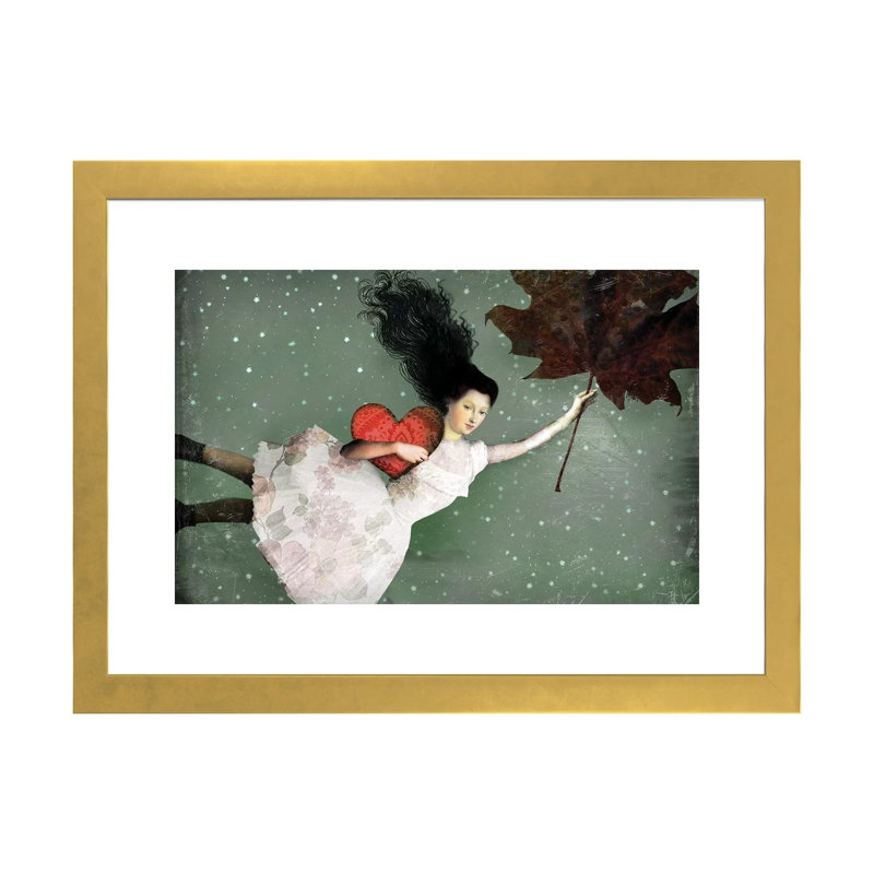 «Back to Earth I» par Catrin Welz-Stein - reproduction, H 16 po x l 24 po x P 1 po, Papier encadré doré, Blanc