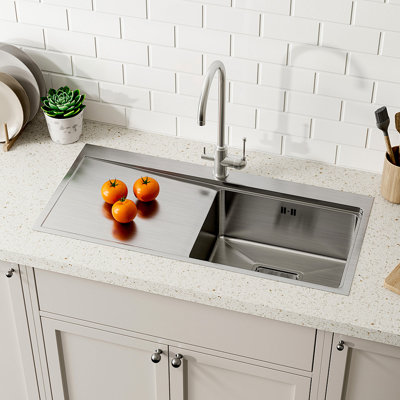 Belfry Kitchen Kumari 15.74mm W Single Bowl Stainless Steel Drop-In Kitchen Sink