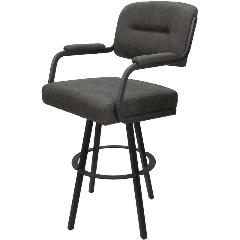 Tabouret pivotant rembourré Cessna, Gris, Wapiti, Counter Stool (26" Seat Height)