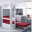 Solorzano European Single (90 x 200cm) High Sleeper Loft Bed Bed with Bookcase-28079714-28666388
