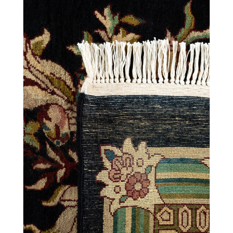 Mogul One-of-a-Kind 12'1" X 18'1" 2000s Wool Area Rug in Black