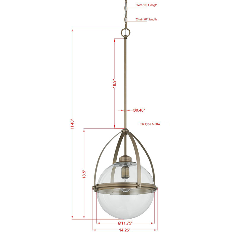 Luminaire suspendu Roosevelt, étain