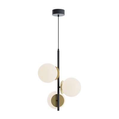 LED Pendant - Black/Light Antique Brass