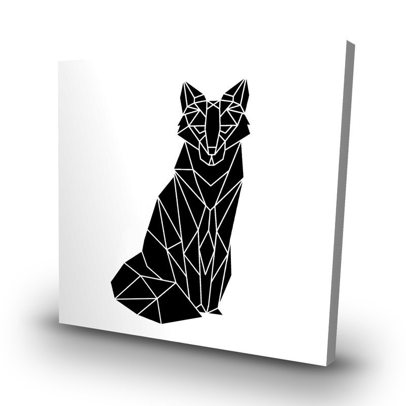 Geometric fox - 32"x32" art on canvas