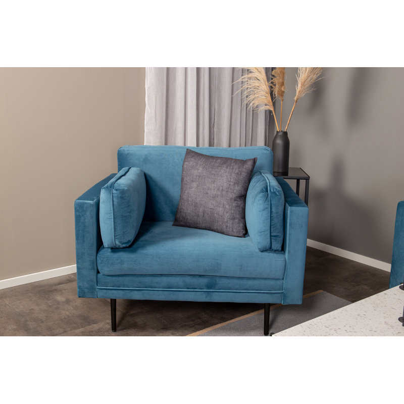 Bertwalda Upholstered Armchair, Blue