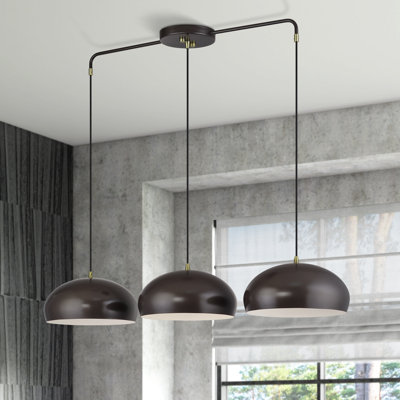 Très grand lustre linéaire en bronze anglais à 3 lumières Aaranyan