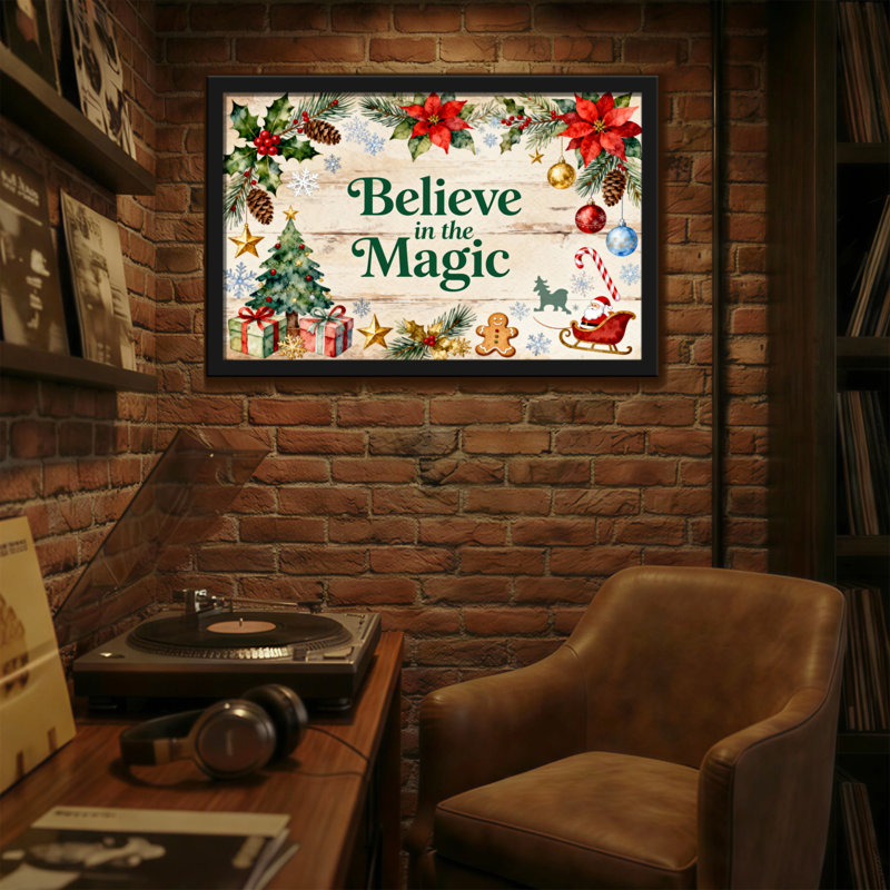 Christmas Christmas Believe In The Magic, H 12 po x l 18 po
