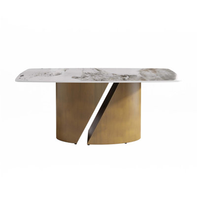 Artificial Stone Curved Dining Table (Only Table)
