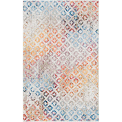 Tapis à motif géométrique multicolore Corvena