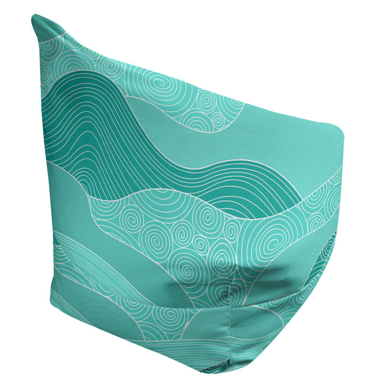 Hand Bean Bag Cover, 86" Hx 43" W x 27" D, Poly-fill, Teal Polyester Blend
