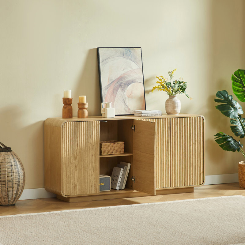 Buffet 4 portes 64 po Modern, Naturel