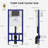 Los Flexi Elongated Wall Hung Toilet with Concealed Tank Carrier, 0.8/1.6GPF Dual Flush Push Plate Included