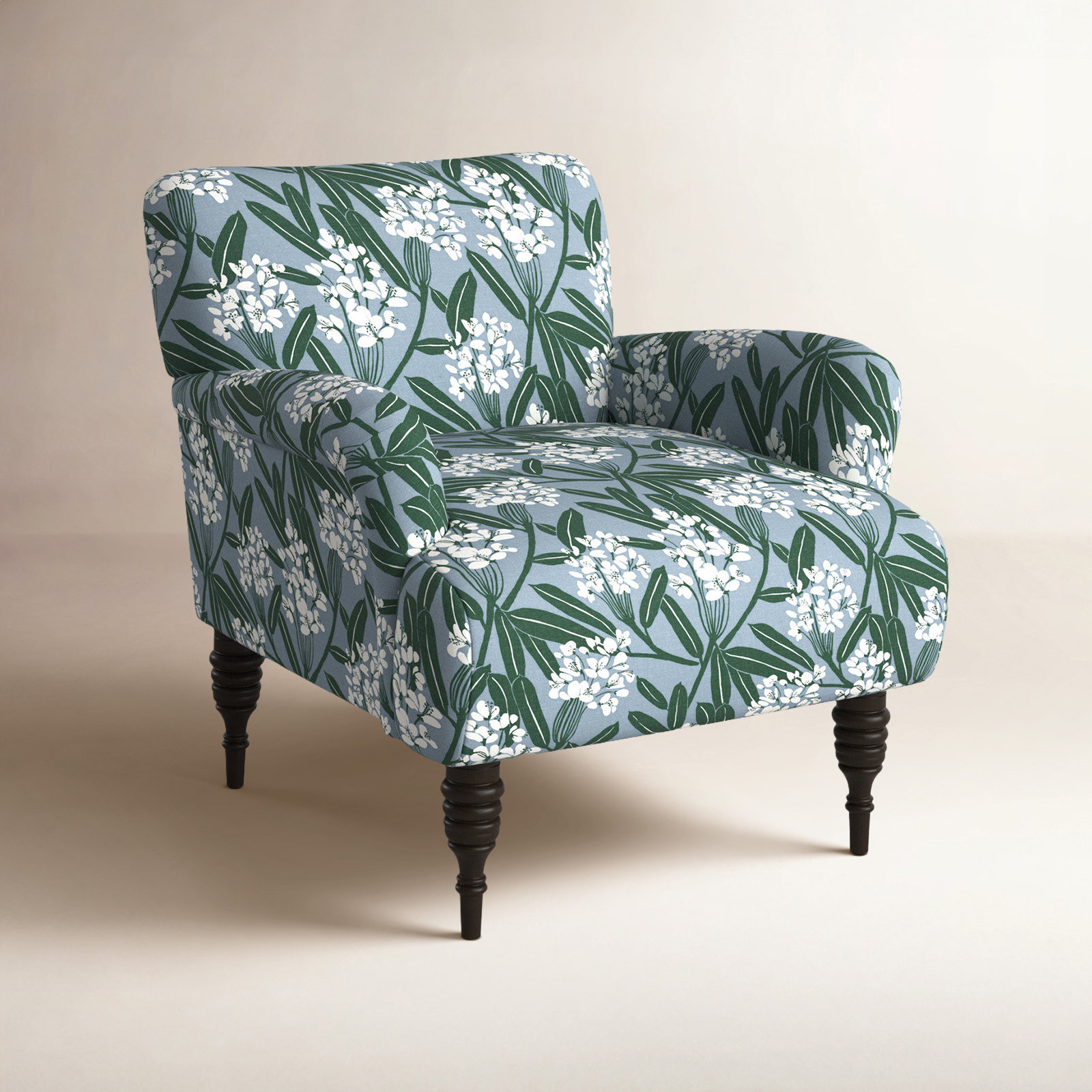 Allura Pine Cotton Armchair, Providence Dusty Blue