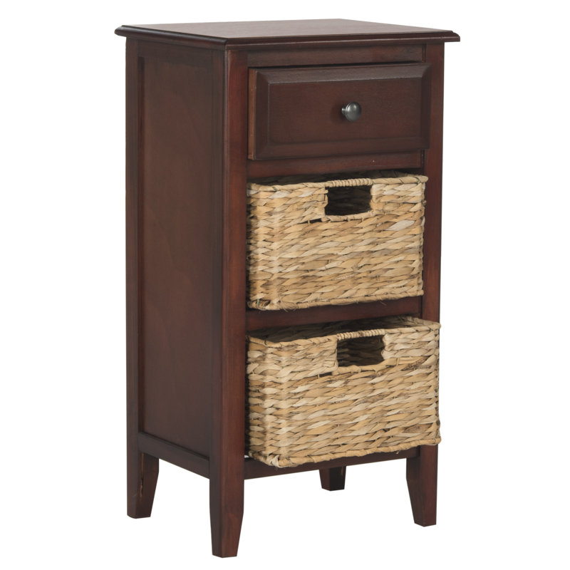 Santa Cruz Side Table with Storage, Cherry