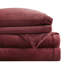 Drap simple 3 pièces, bourgogne, doux et chaud, 100%, brossé deux fois, aspect velours soyeux, drap plat, taie d'oreiller ajustée, drap pour matelas de 16 po, lavable à la machine, texture douce et luxueuse,