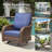 Gustave Outdoor Swivel Glider Patio Chairs Set Of 2, All-Weather Wicker Lounge Chairs With Olefin Cushions-1048565983