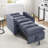 3 - In 1, Adjustable, Sleeper , Grey, Modern, Cup Holder, High Density Velvet, Strength Steel Frame, Small Spaces, Home Office Chair Bed, 1 Convertible, Adjustable , Comfortable Foam, Structure,-1385271910