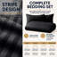 Haffa Microfiber Striped Duvet Cover Set with Pillowcases-122105834-122105835