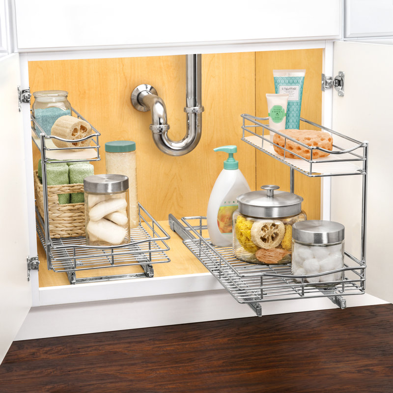 Chrome Two-Tier Pull Out Under Sink Organizer