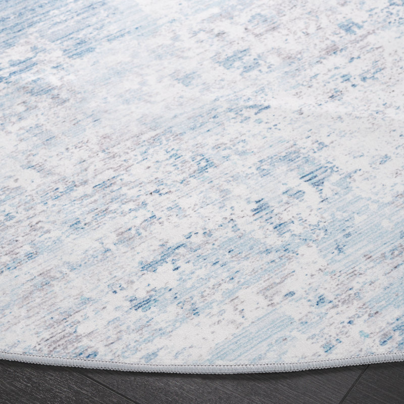 Tapis gris / bleu clair Malibu 944, Rond 6 pi