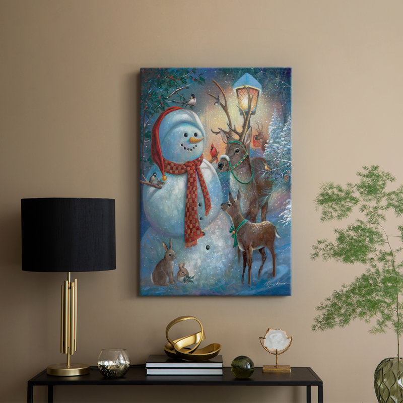 Bonjour, bonhomme de neige! -Galerie enveloppée Cavas, H 18 po x l 12 po