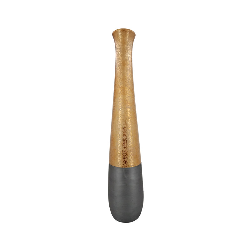 Bulhary Textured Cone Decoration for Living Room Furniture, Modern Decor Accent Piece in Black and Gold
