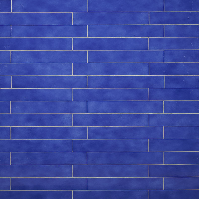 Carreau de porcelaine pour plancher et mur 3 po x 18 po Palermo (10,76 pieds carrés / caisse), Bleu
