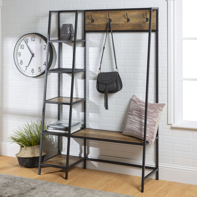 Maison Hall Tree 117cm Wide with Shoe Storage, Rustic Oak