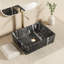 KES 19 po x 16 po, vasque rectangulaire en marbre à motif vasque de salle de bain moderne en céramique pour lavabo de salle de bain au-dessus du comptoir